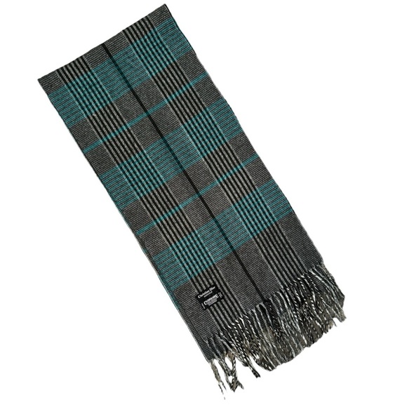 Vintage Christian Dior plaid scarf with fringe ends - Picture 1 of 3
